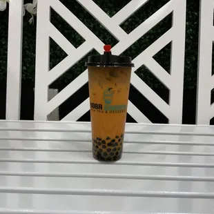 Dirty Thai Tea w/ Brown sugar honey boba