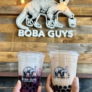 Left: Ube Latte  Right: Horchata