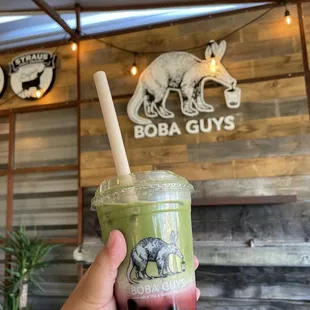 Matcha Strawberry Boba