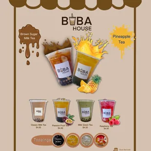 Highly recommended menu of the week Brown Sugar Milk Tea Pineapple Tea