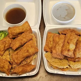 Crispy gau gee with cake noodle