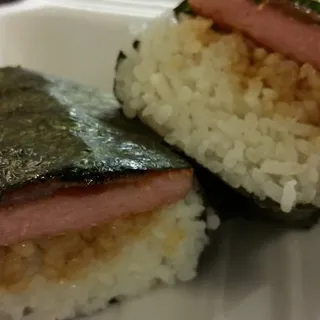 Spam and Candy Bacon Musubi