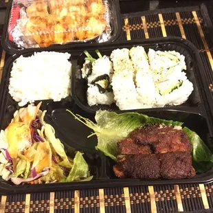 Burned chicken katsu bento. NOT edible.