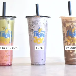 boba - custom drink menu