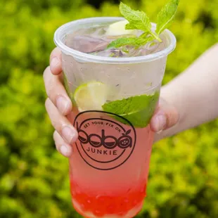 Strawberry mojito drink