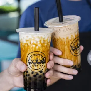 Cheers to Boba Junkie with Brown Sugar Boba Milk and House Milk Tea