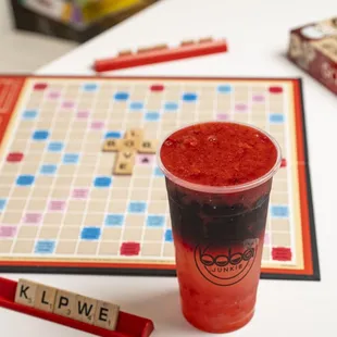 Strawberry Jasmine Jamaica refresher and scramble game