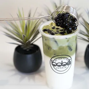 MATCHA LATTE Sweetened, rich matcha tea &amp; milk