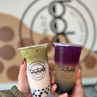 Premium Matcha Latte and Butterfly Pea Flower Lemonade