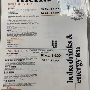 the menu