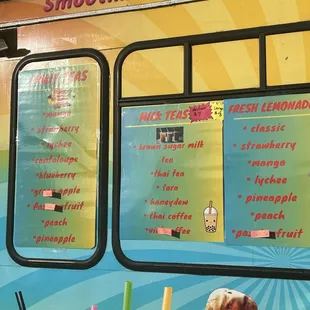 Menu from truck