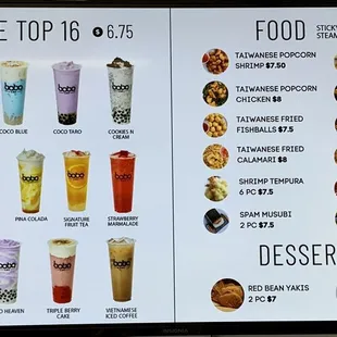 Menu: Signature Top 16 + Food &amp; Desserts p.3 (July 2023)