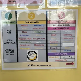 a menu