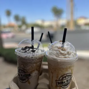 two cups of iced coffee