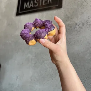 Ube mochi donut