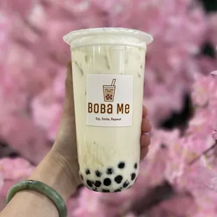 Jasmine Milk Tea with boba