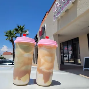 Taro Buddies - Matcha Taro Latte and Taro Latte