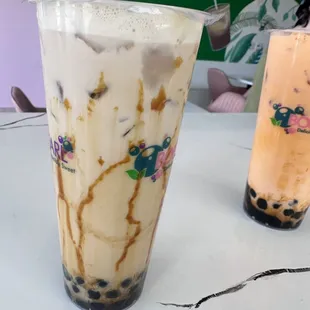 two drinks on a table