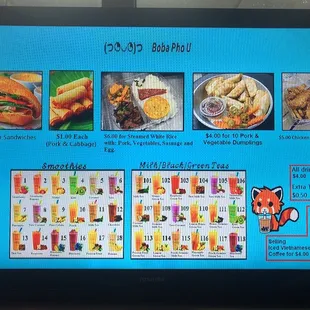 New menu items!! About to try the steamed rice/pork/egg and cabbage spring rolls