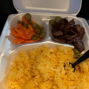 Meat and rice dish