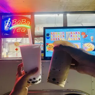 Lychee and Vietnamese coffee smoothie boba !! Soooo good.