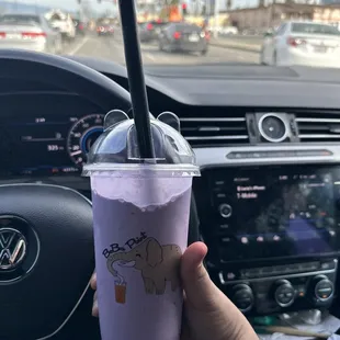 Boba Taro Milk Tea ,blend,with boba