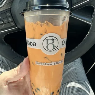 Thai tea with boba