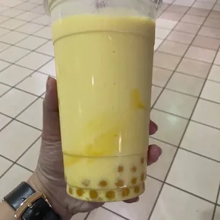 Mango Punch...  Mango &amp; Peach with Mango popping boba!