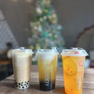 Creme brûlée, jasmine tea latte, fruit passion