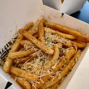 The garlic parmesan fries....be sure to get the garlic aioli to dip!