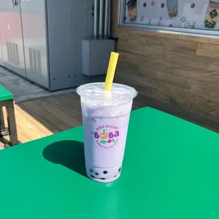 Taro milk tea with boba