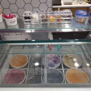 Some ice cream flavors on display