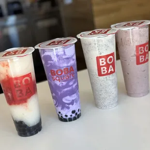 Lychee kisses, taro-nado, cookies and dream , red bean twist