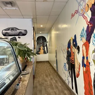 Hall way that leads to the restroom