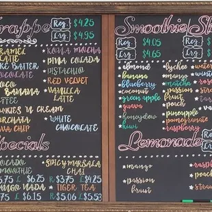 Chalk menu with everything