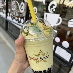 Avocado boba shake with REAL avocado!