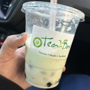Green Apple Smoothie with boba