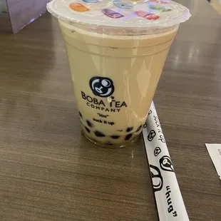 Sly Chai (Chai/Cream/Black Tea with Caramel Boba)