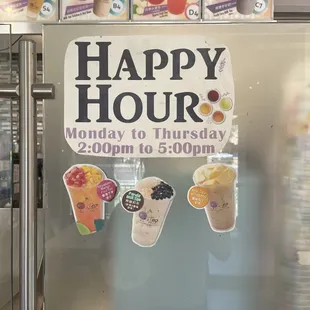 Happy hour sign