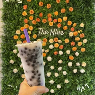 Lychee slush with boba