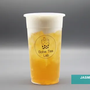 a plastic cup of tea