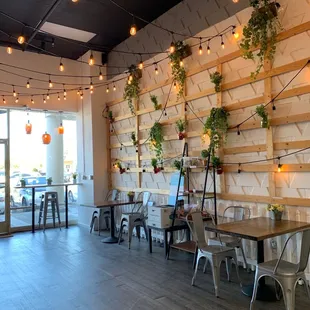 the interior of a cafe