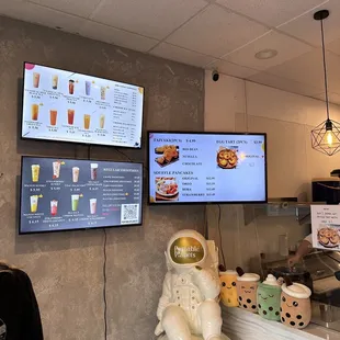 the menus on the wall