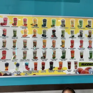List of drinks they have