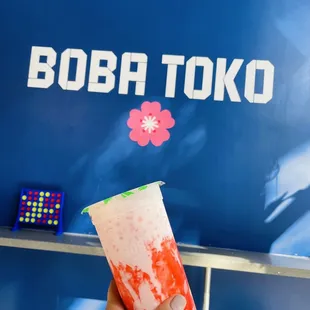 Strawberry Milk with pudding