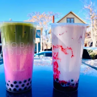 two drinks on a table
