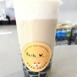 Classic with cream, boba, jelly