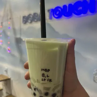 My favorite the mung bean and pandan (mbp) with coconut cream, boba and lychee jellies