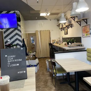 the interior of a coffee shop