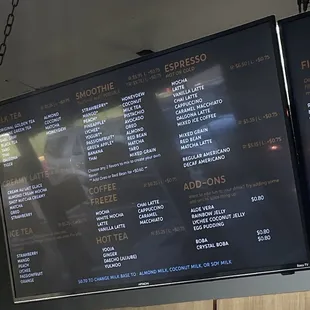 drink menu